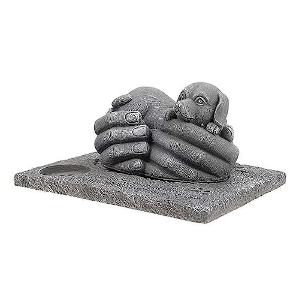 Abaodam 2 Stuks Grafsteen Gedenkteken Huisdier Ornament Standbeeld Hond Ernstige Markers Hond Grafsteen Markers Huisdier Geheugen Graf Theelichten Kaarshouder Huisdier Gedenkteken Prop